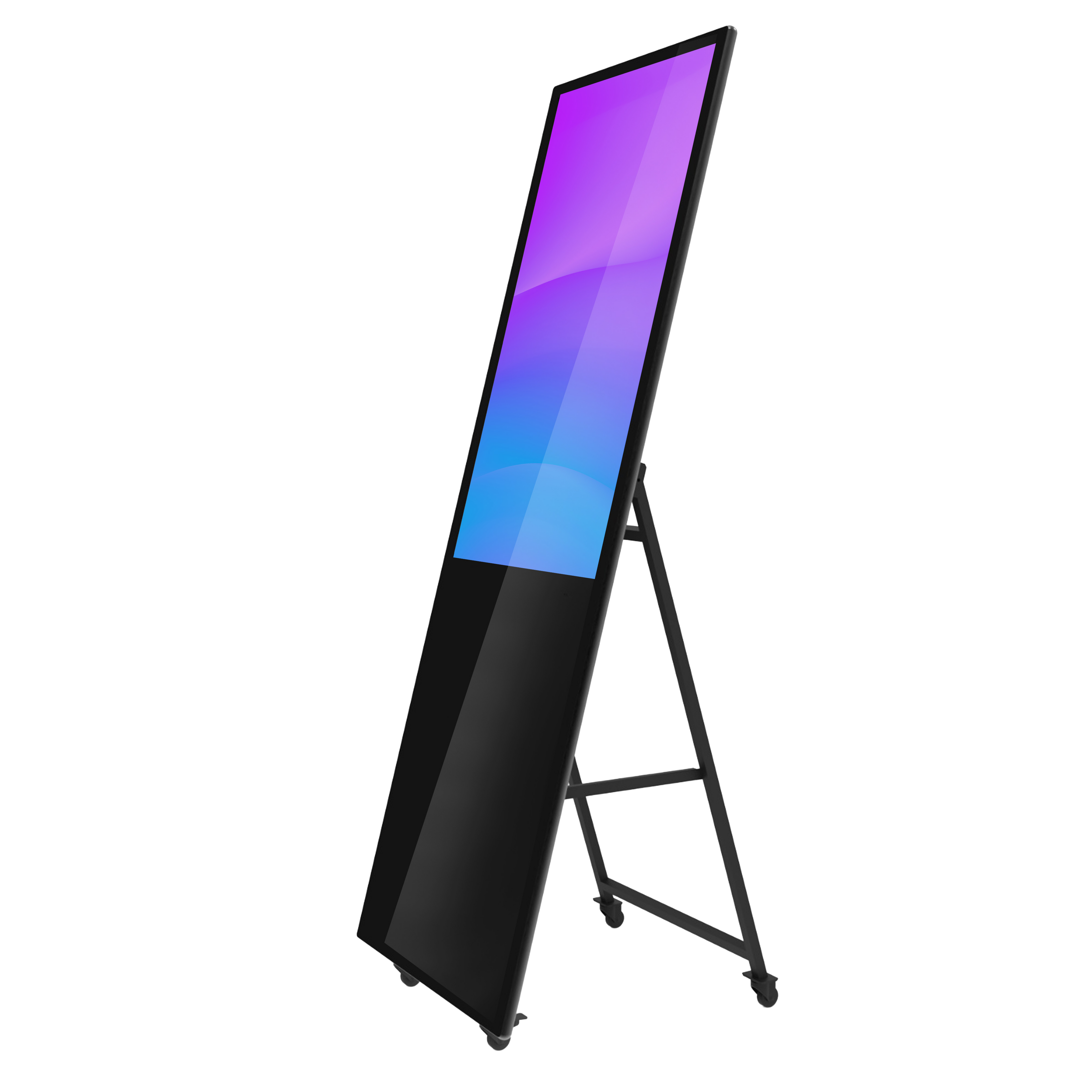Floorstanding LCD with touch on wheel