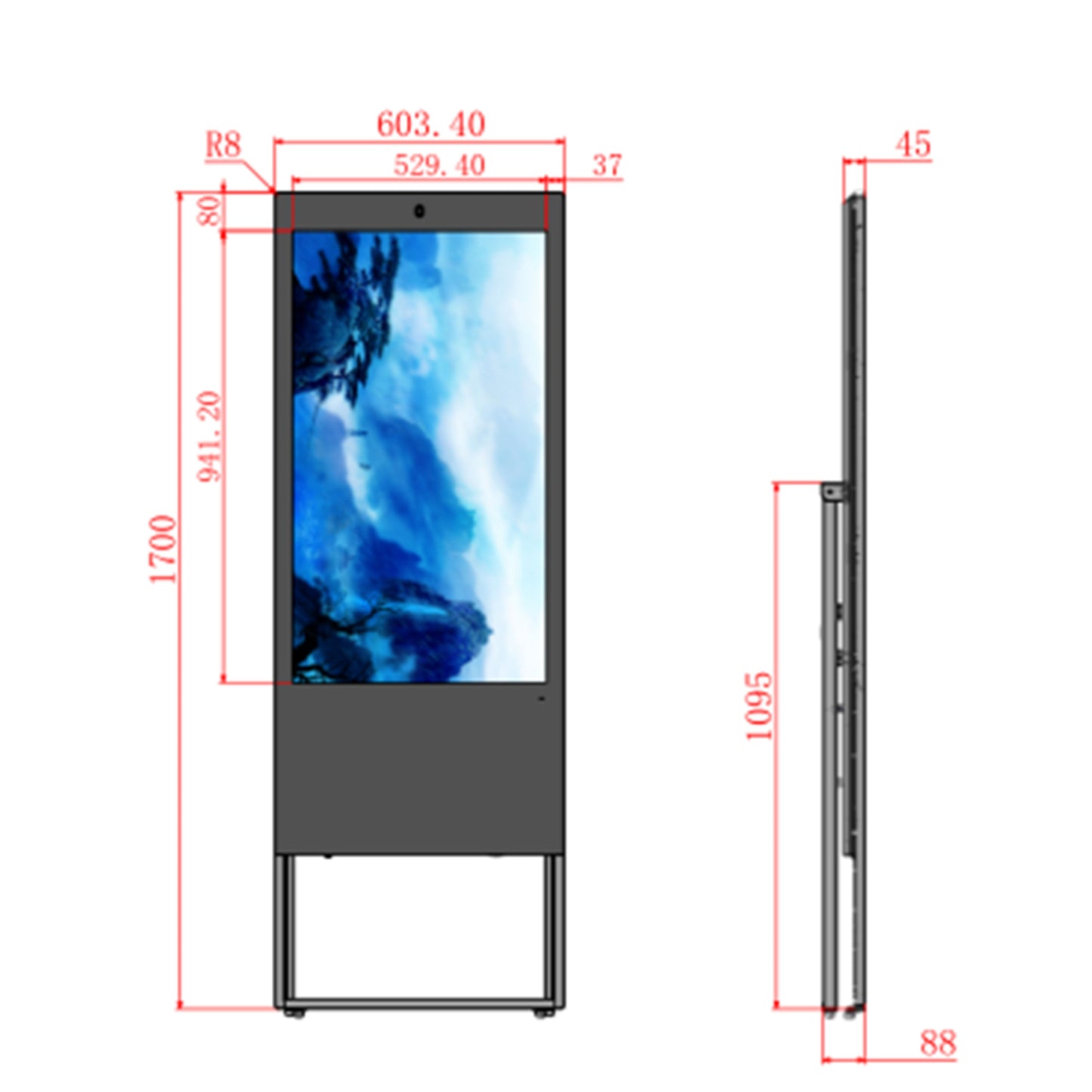 Floorstanding LCD Display