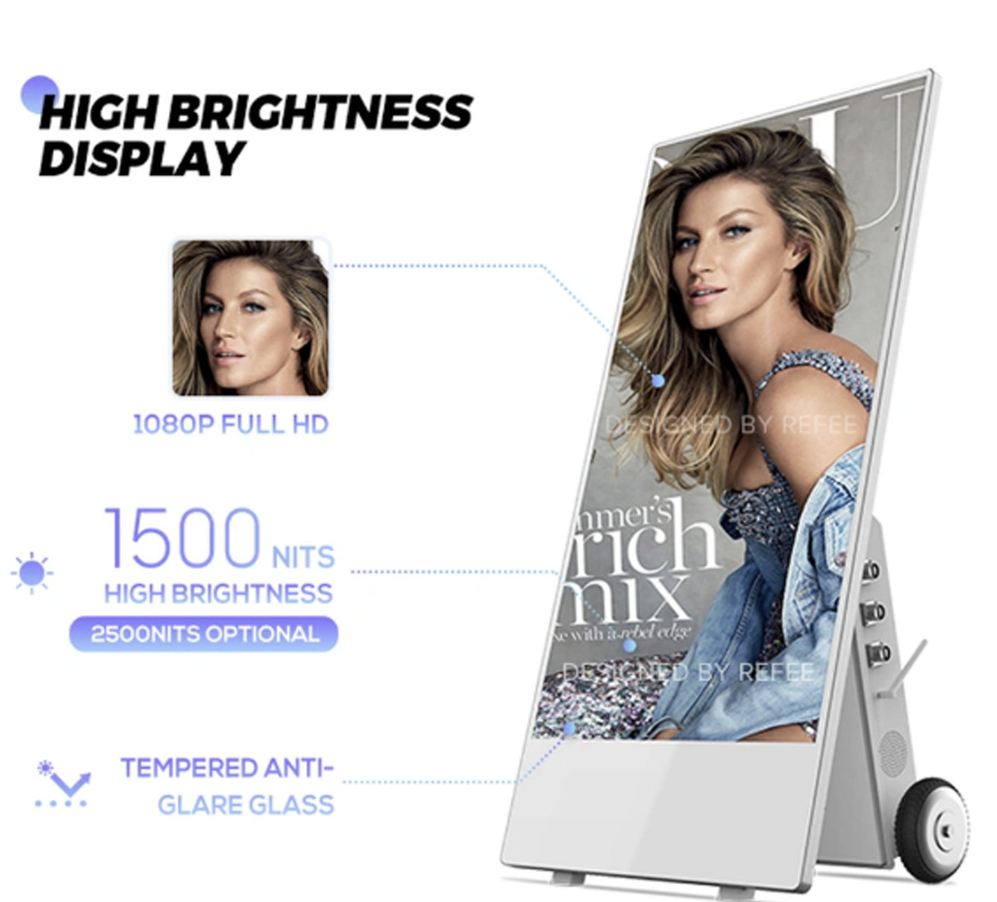 Sidewalk LCD with battery
